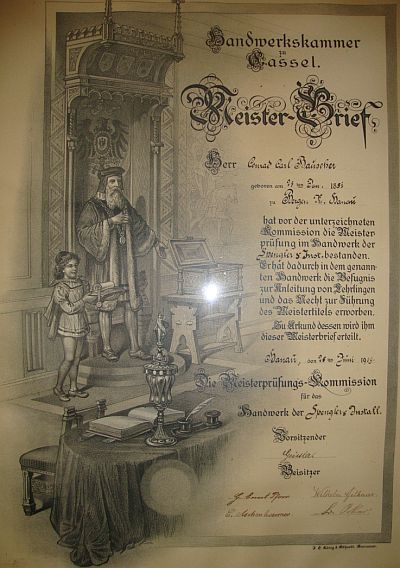 Meisterbrief Konrad Bauscher